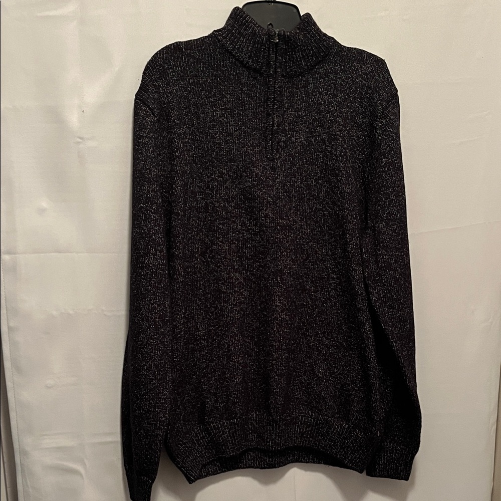 Chaps Men's Dark Gray Black  Zip-Up Sweater USED Size XL/TG/EG